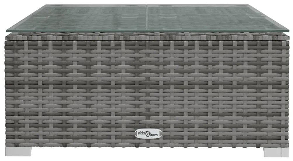 5 pcs conjunto lounge de jardim c/ almofadões vime PE cinzento