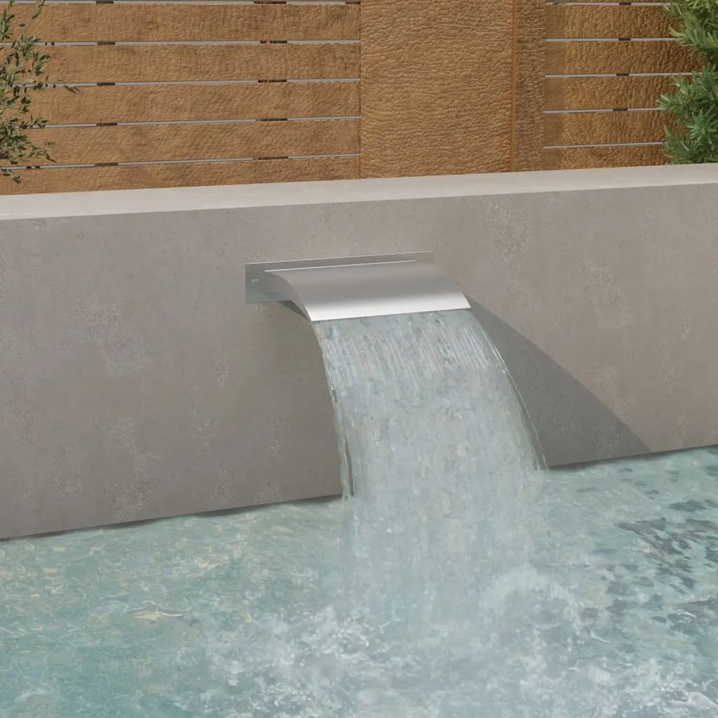 148921 vidaXL Fonte de piscina 45x9x26 cm aço inoxidável prateado