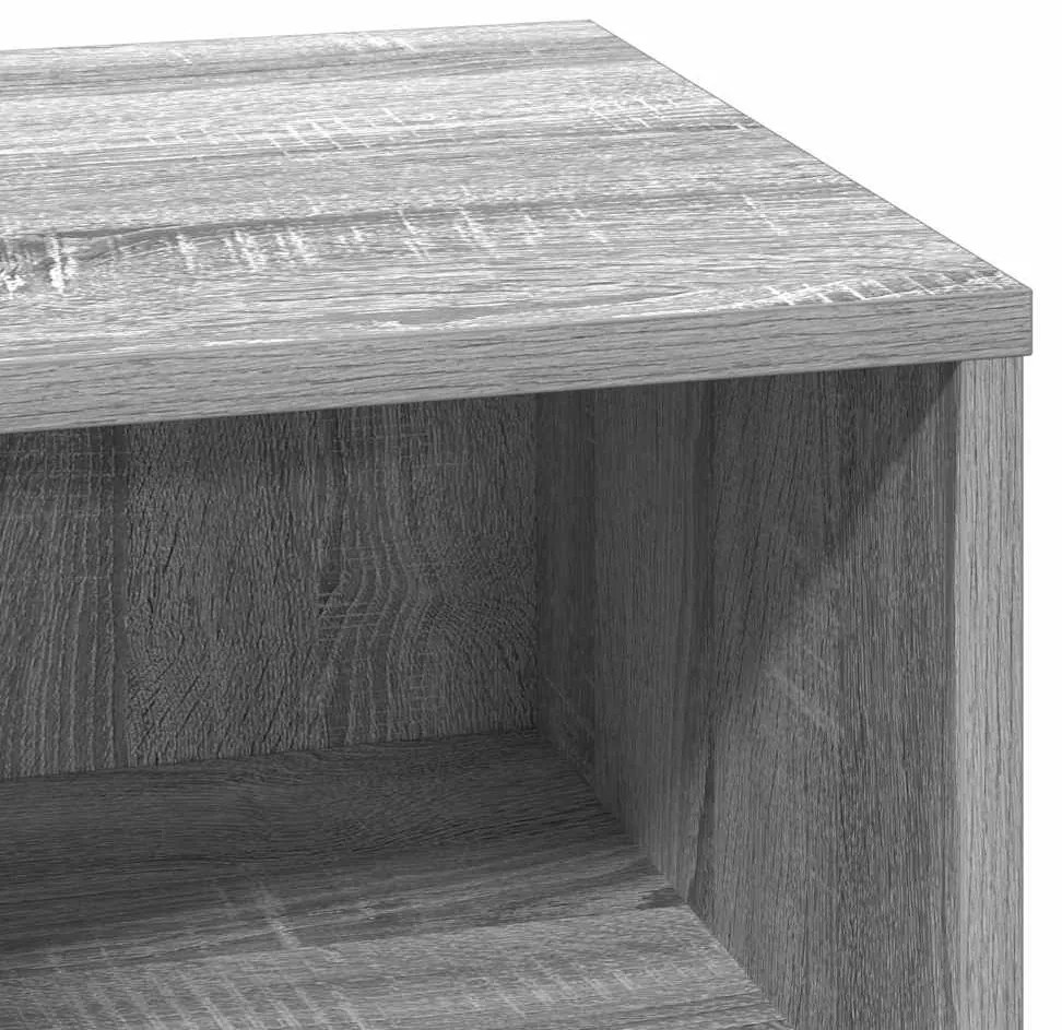 Criado-mudo com LED Cinza Sonoma 50x34,5x50 cm
