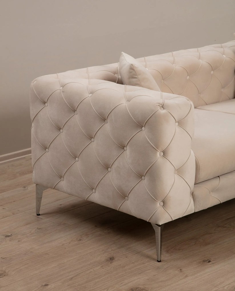 Sofá de 3 Lugares Como – Ecru – 237 cm x 70 cm x 90 cm