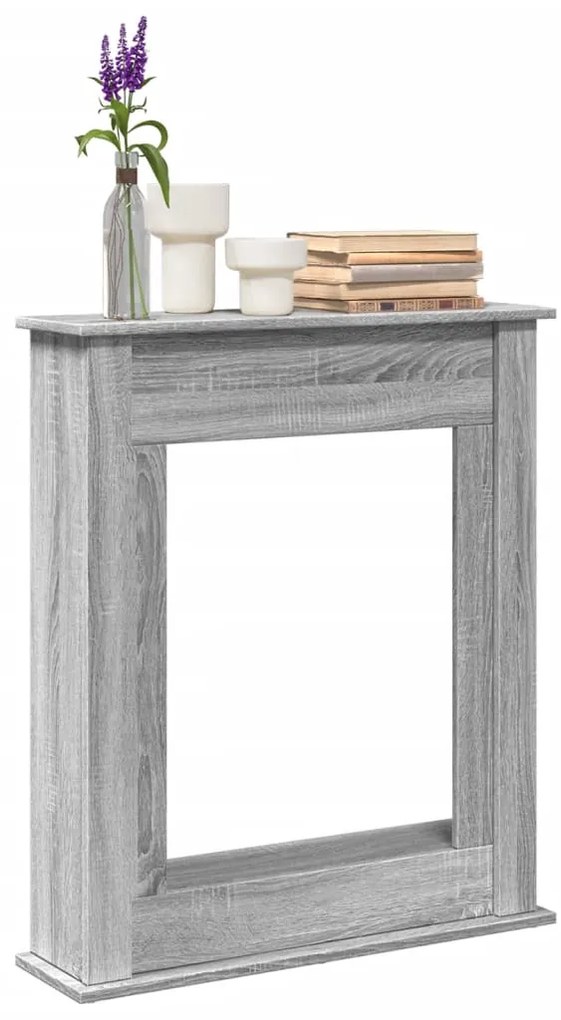 vidaXL Cornija lareira 75x20x87,5 cm derivados madeira cinza sonoma