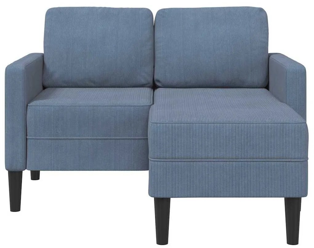 Sofá 2 lugares com Chaise em L 125 cm linho azul