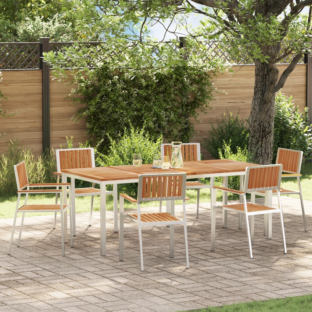 Conjunto de Jantar de Jardim de 7 Peças Madeira Sólida de Teca vidaXL