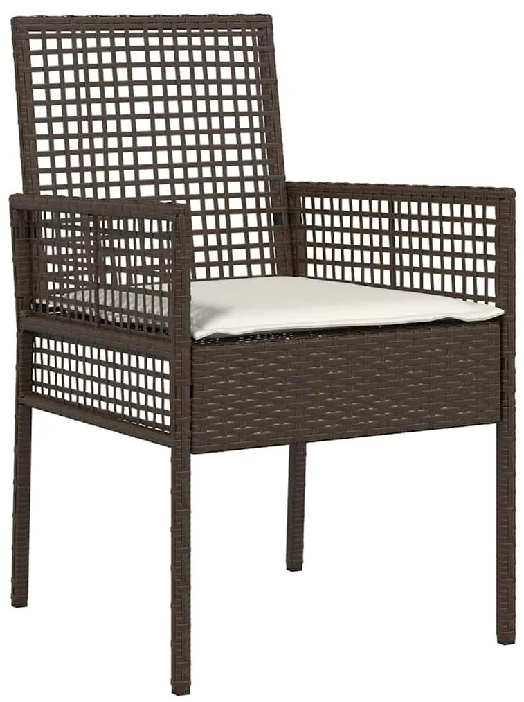 Conjunto de Jantar de Jardim com 5 Peças em Rattan Poliéster Castanho