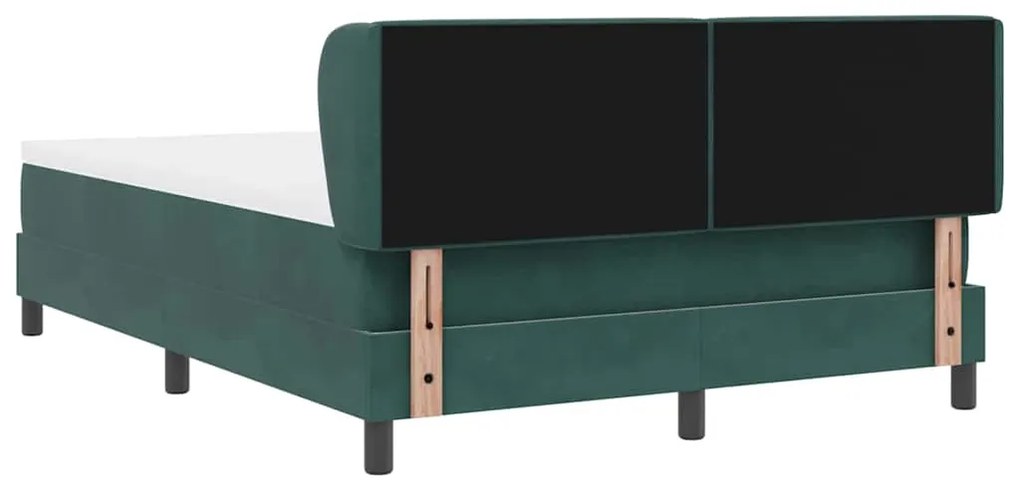 Cama Box Spring com Colchão VidaXL Verde Escuro 140x200 cm em Veludo