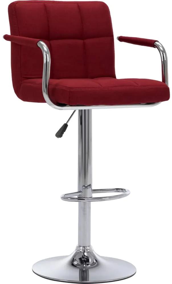 Cadeira de bar tecido vermelho tinto