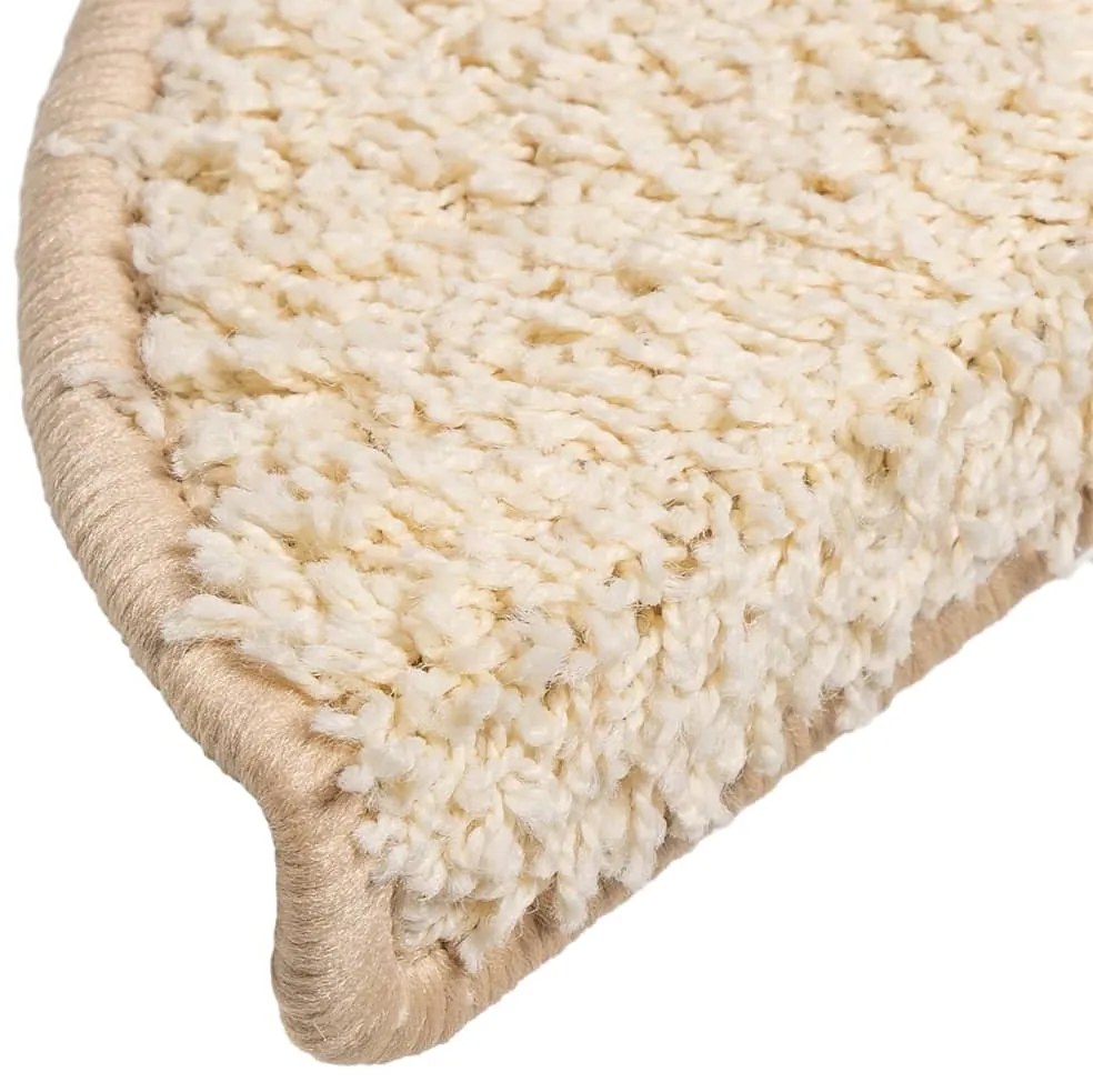 Tapetes de escada 15 pcs 56x17x3 cm creme
