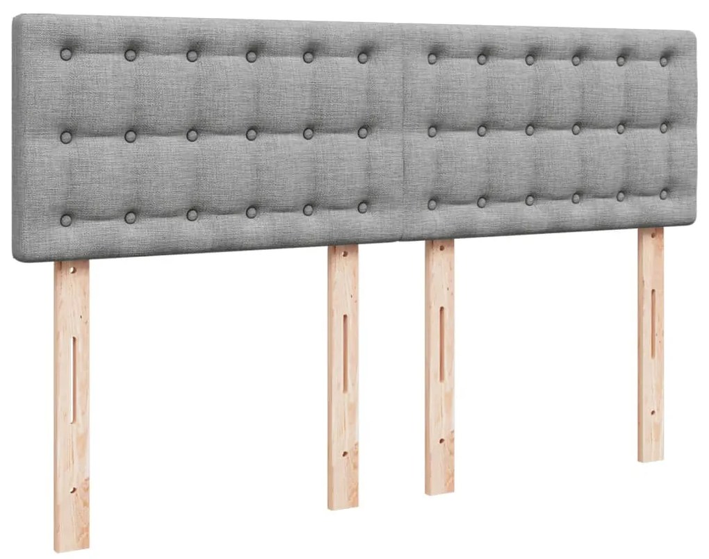 Cama com molas/colchão 140x200 cm tecido cinzento-claro
