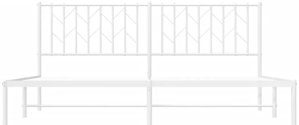Estrutura de cama com cabeceira 183x213 cm metal branco