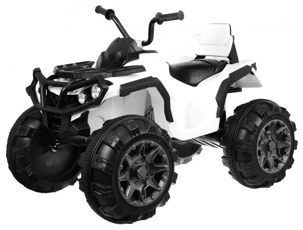 Moto 4 elétrica para crianças 12V 2x45W ATV Com Comando, com Rodas Espuma EVA, Assento couro ecológico, som Crianças Até 30Kg Branca