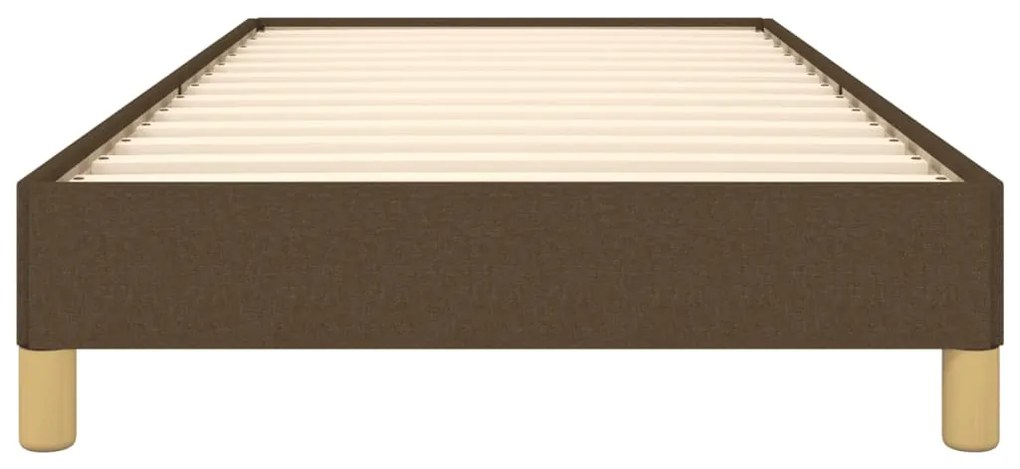 Estrutura de cama sem colchão 90x200 cm tecido castanho-escuro