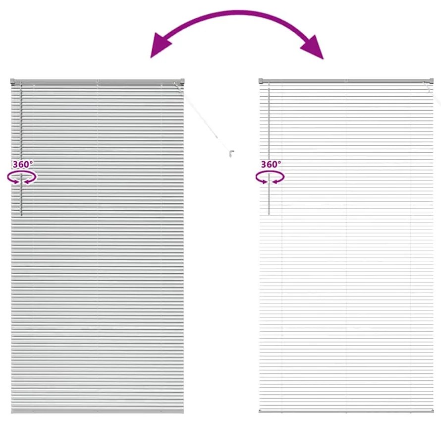 Persiana de Janela com cortinas Outros Manual Prata 80 x 130 cm Alumín