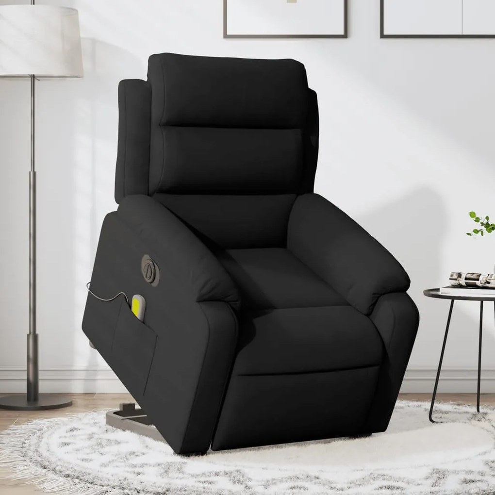 vidaXL Poltrona massagens reclinável elevatória elétrica veludo preto