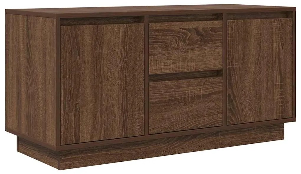 Móvel de TV com luzes LED 100x41x50 cm carvalho castanho