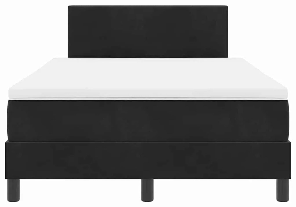 Cama Box com Colchão e LED Preto 120x200 cm Veludo