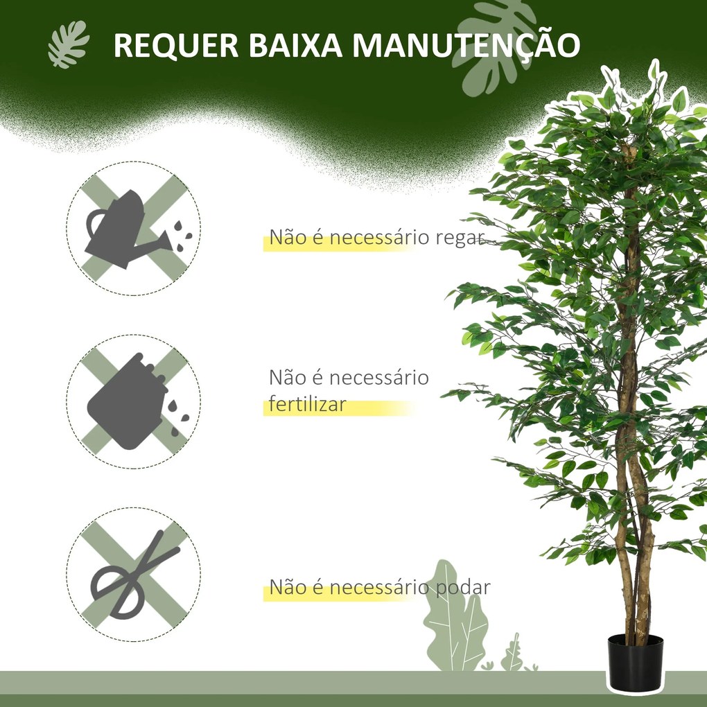Planta Figueira Artificial com Tronco Realista 180 cm Planta Artificia