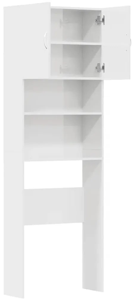 Armário sanita/máquina de lavar deriv. madeira branco alto brilho