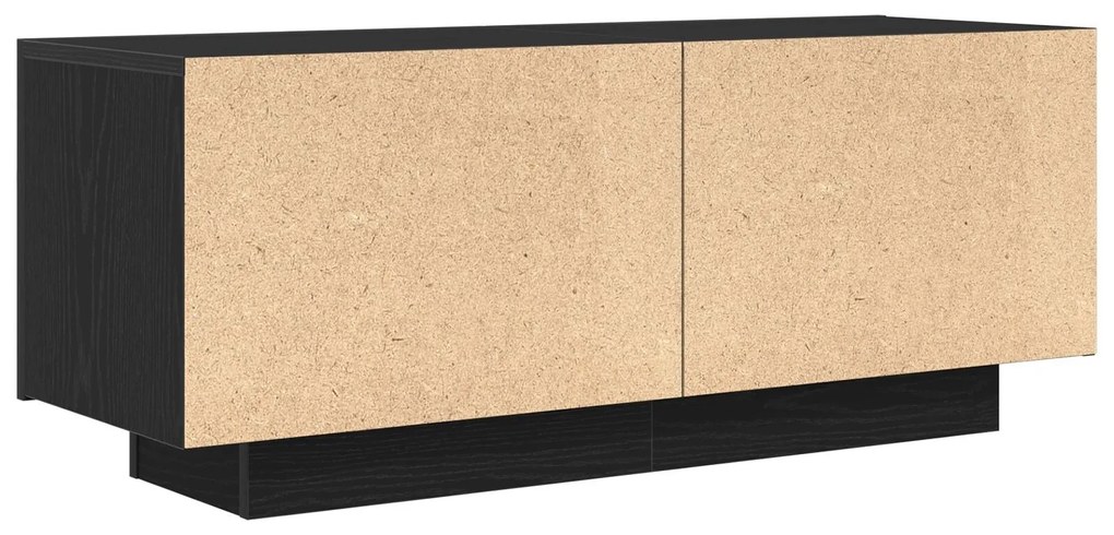 Estante para TV vidaXL Preta em Carvalho 100x35x40 cm em Madeira Engen