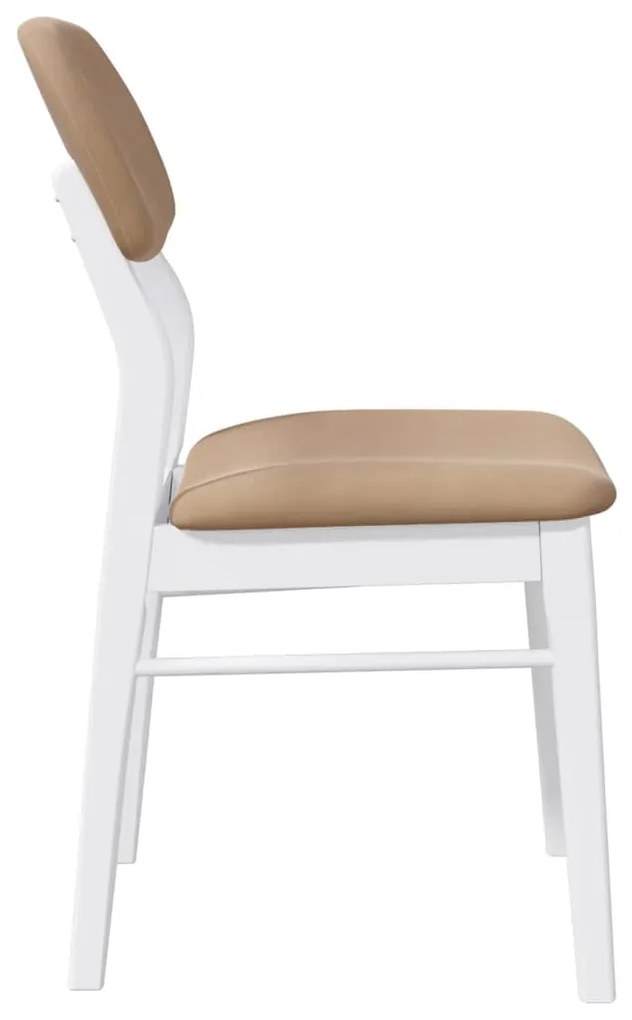 Cadeiras de jantar com almofadões 2 pcs madeira maciça branco