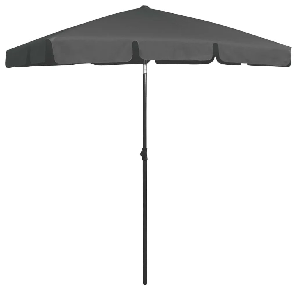 Guarda-sol de praia 180x120 cm antracite