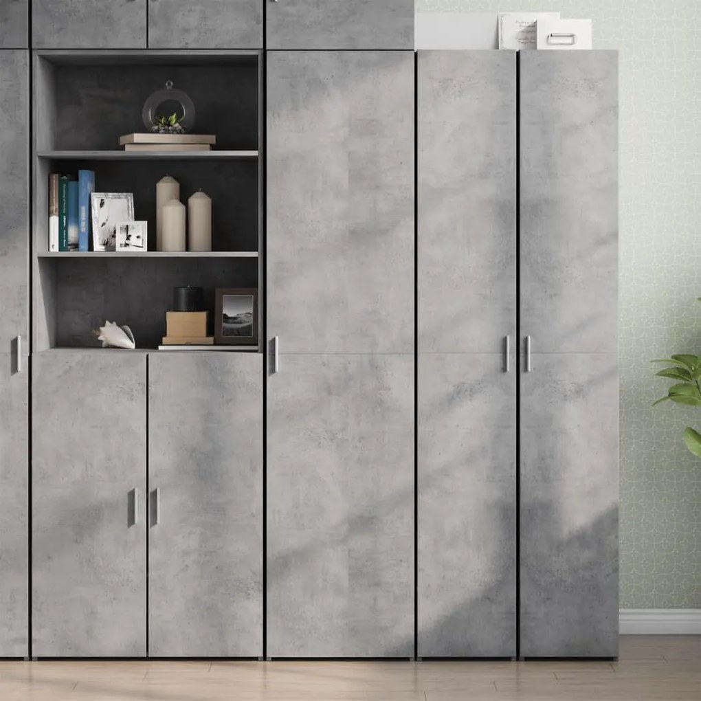 vidaXL Armário alto 45x42,5x185 cm derivados de madeira cinza cimento