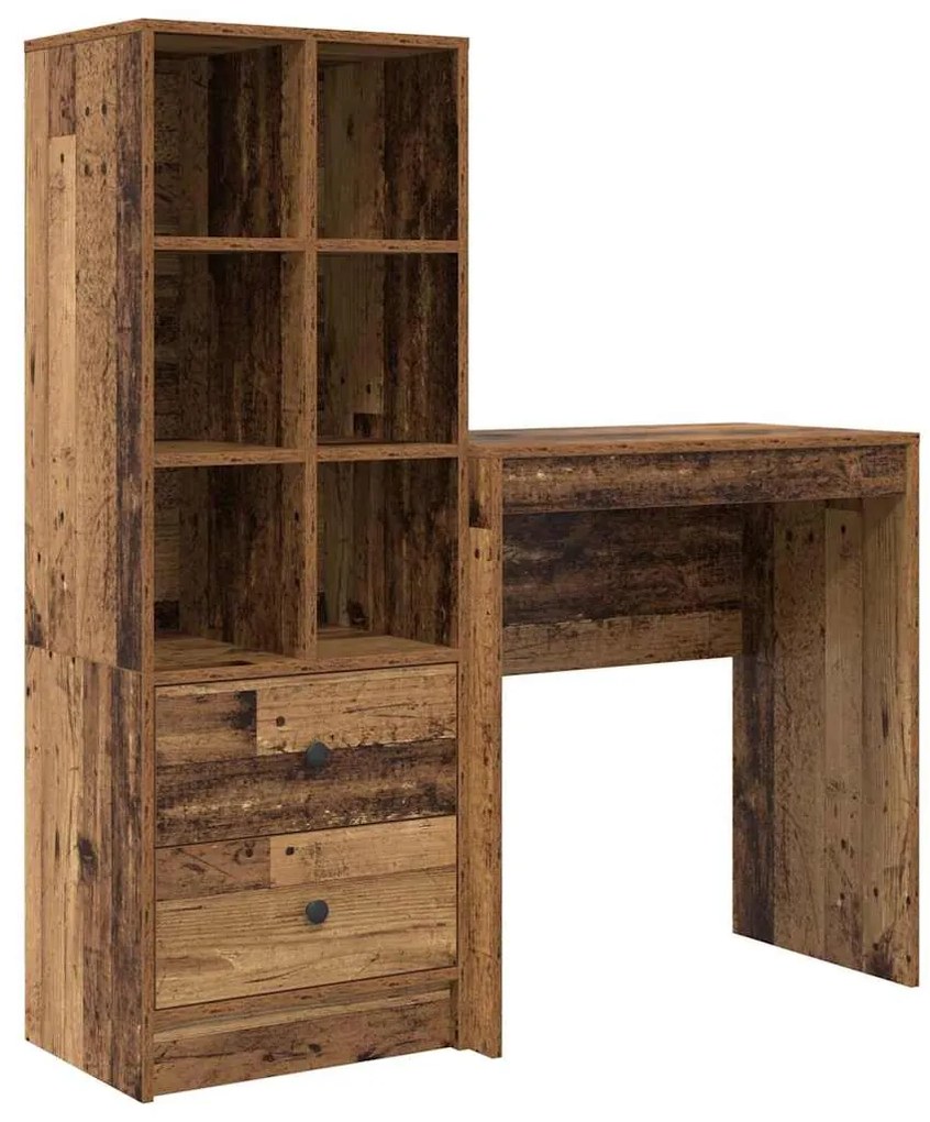 Mesa com Armazenamento Madeira Velha Madeira Derivada
