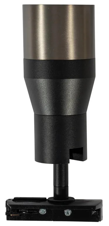 Foco moderno preto com acabamento em metal cinzento para sistema de trilhos monofásico GU10 50 mm - Iconic Kohua