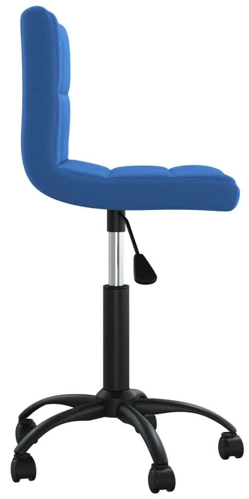 Cadeira de escritório giratória veludo azul