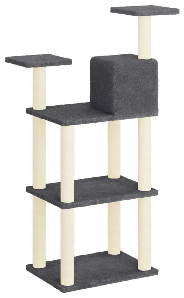 Árvore p/ gatos postes arranhadores sisal 118,5 cm cinza-escuro