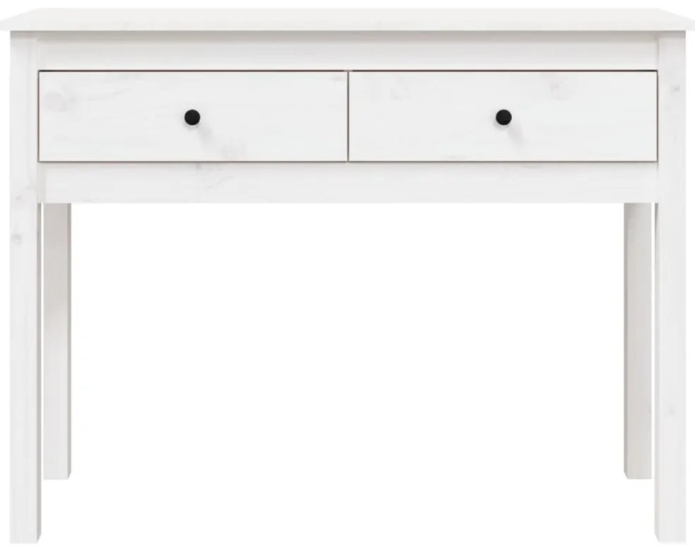 Mesa consola 100x35x75 cm pinho maciço branco