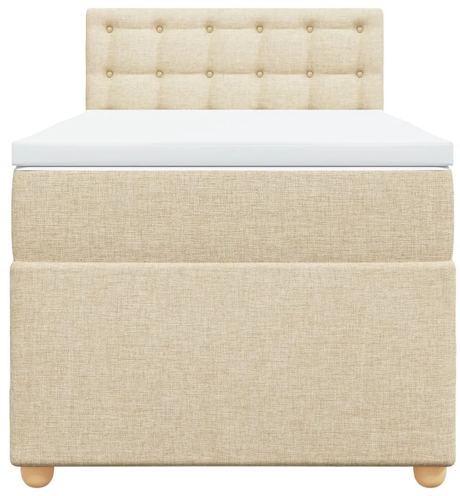 Cama com molas/colchão 90x190 cm tecido cor creme