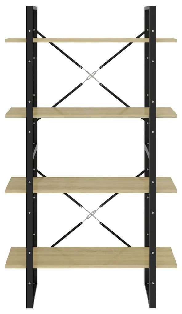 Estante 4 prateleiras 80x30x140cm contrapl. cor carvalho sonoma