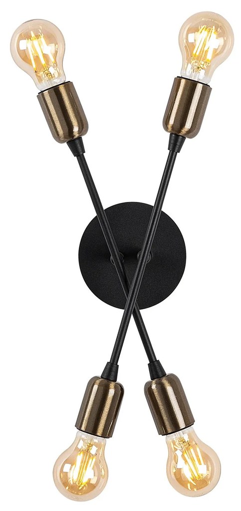 Candeeiro de Parede Fleur – Preto – 17 x 8 cm