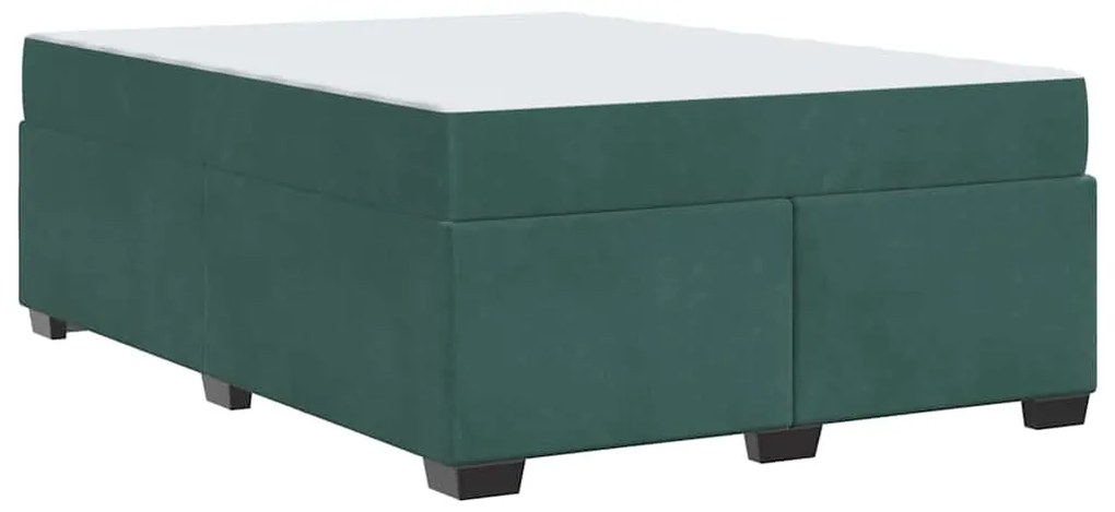 Estrutura de cama com colchão Verde-escuro 160 x 200 cm Veludo