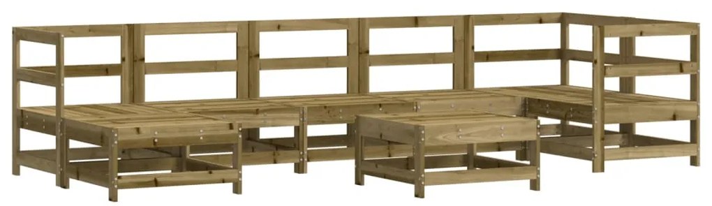 8 pcs conjunto lounge de jardim c/ almofadões pinho impregnado