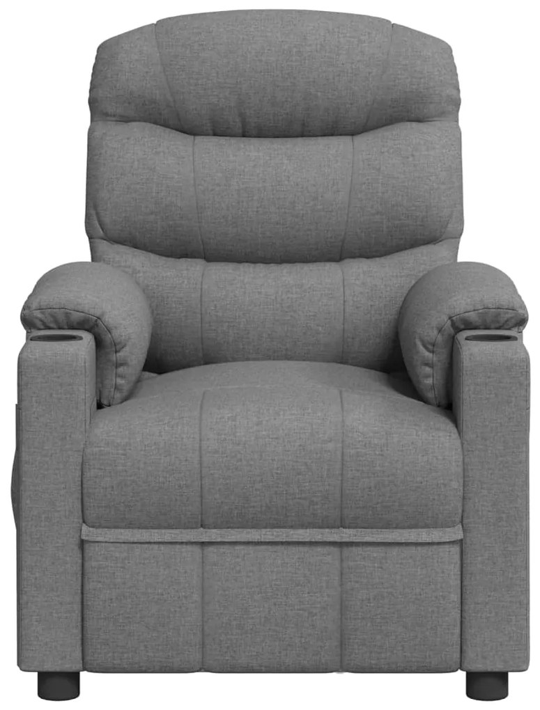 Poltrona de massagens elétrica tecido cinzento-claro