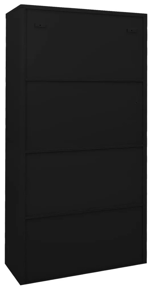 Armário de escritório c/ porta deslizante 90x40x180cm aço preto