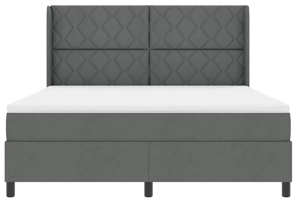 Cama box com colchão Cinza Escuro 180x200 cm em tecido