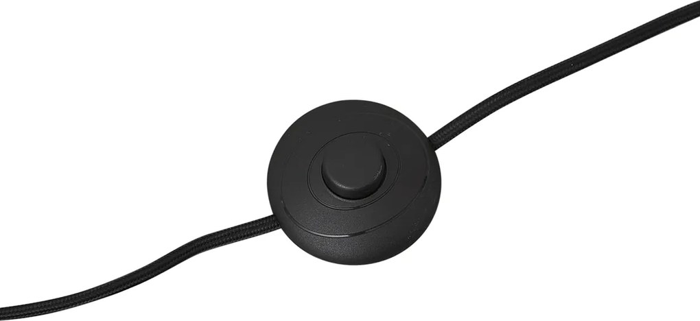 Candeeiro de pé moderno preto com vidro fumado 3-luzes - Gianni