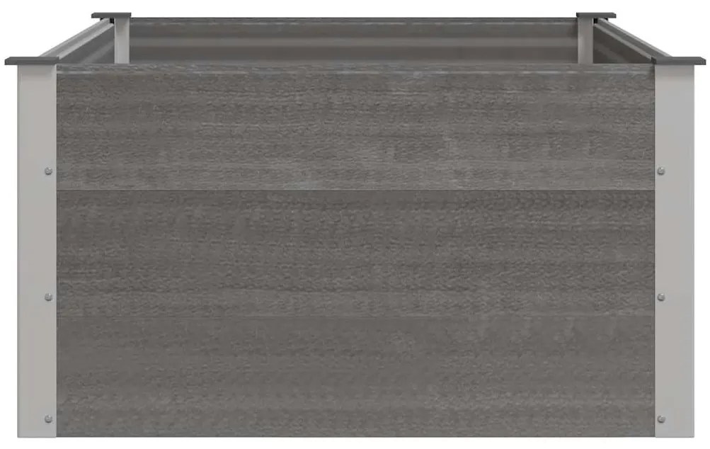 Canteiro elevado para jardim WPC 150x100x54 cm cinzento