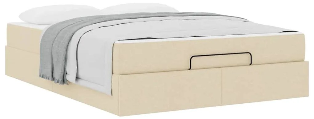 Estrutura da Cama Outros com armazenamento Creme 140 x 200 cm tecido
