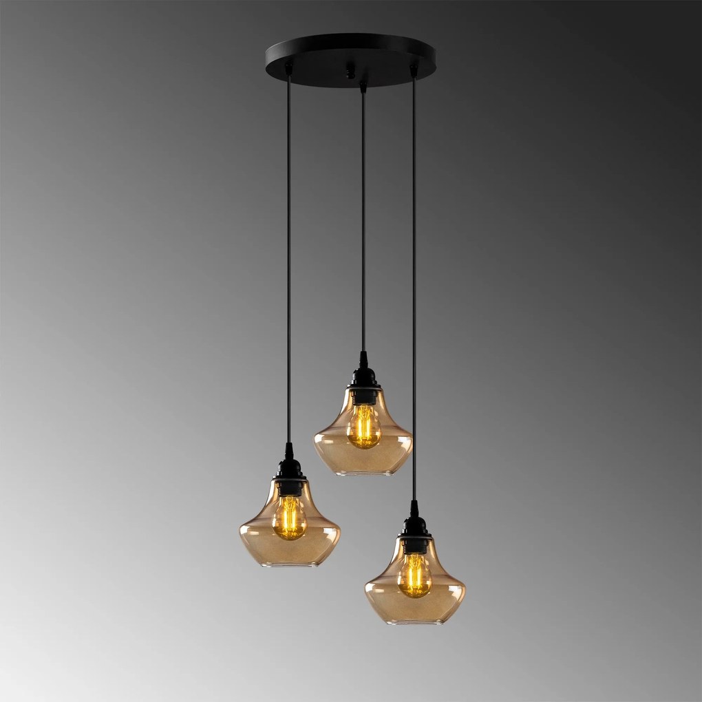 Candeeiro de Teto Gold – Dourado e Preto – 39 x 39 cm