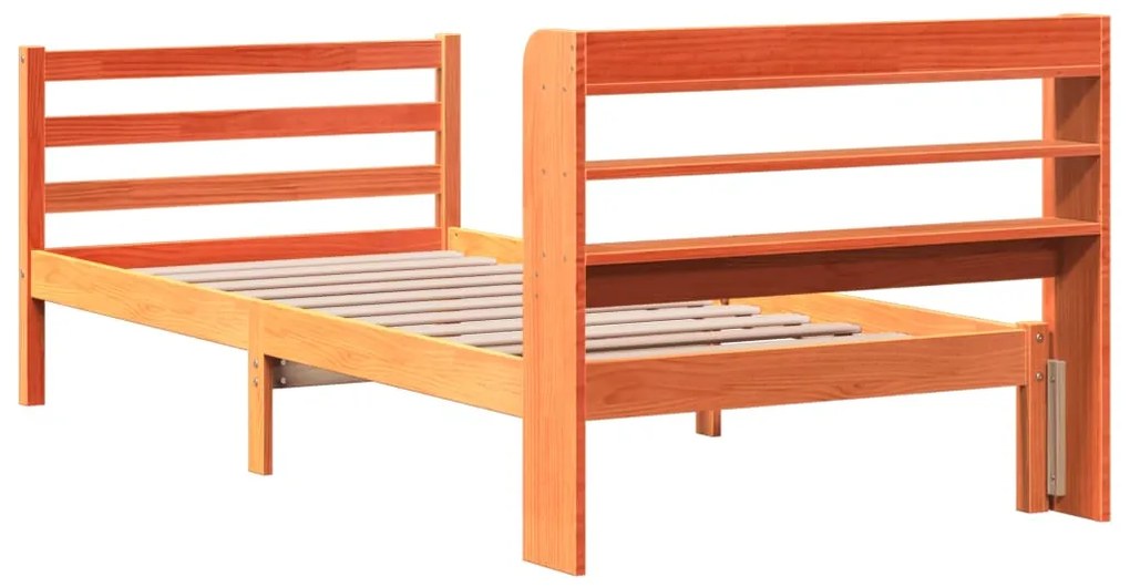 Cama sem colchão 90x200 cm pinho maciço castanho-mel