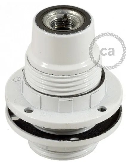 Double ferrule bakelite E14 lamp holder kit for lampshade - Branco