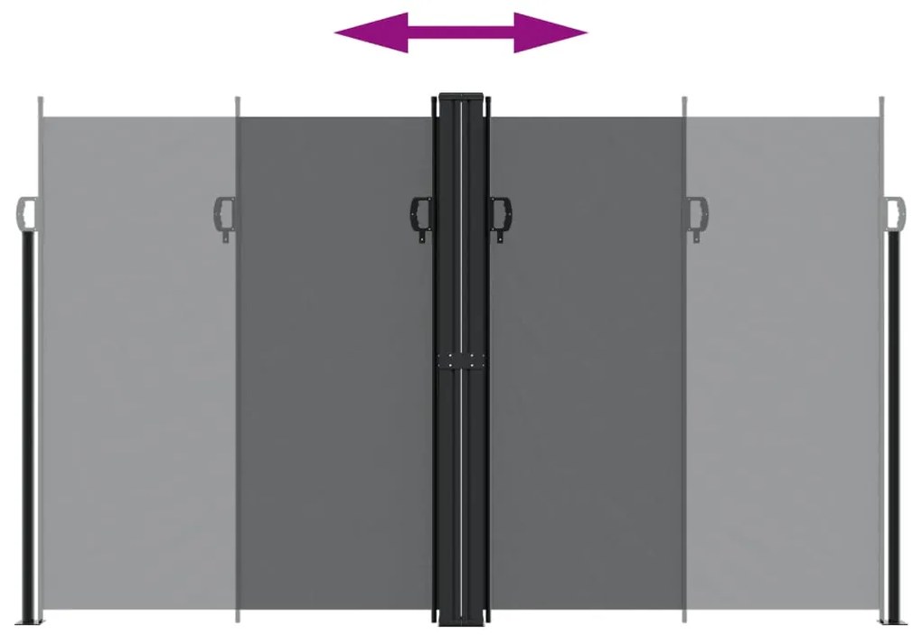 Toldo lateral retrátil 200x1000 cm preto