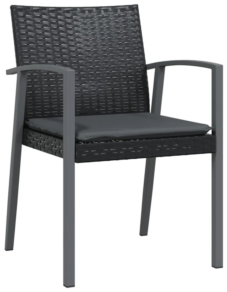 7 pcs conjunto de jantar p/ jardim c/ almofadões vime PE e aço