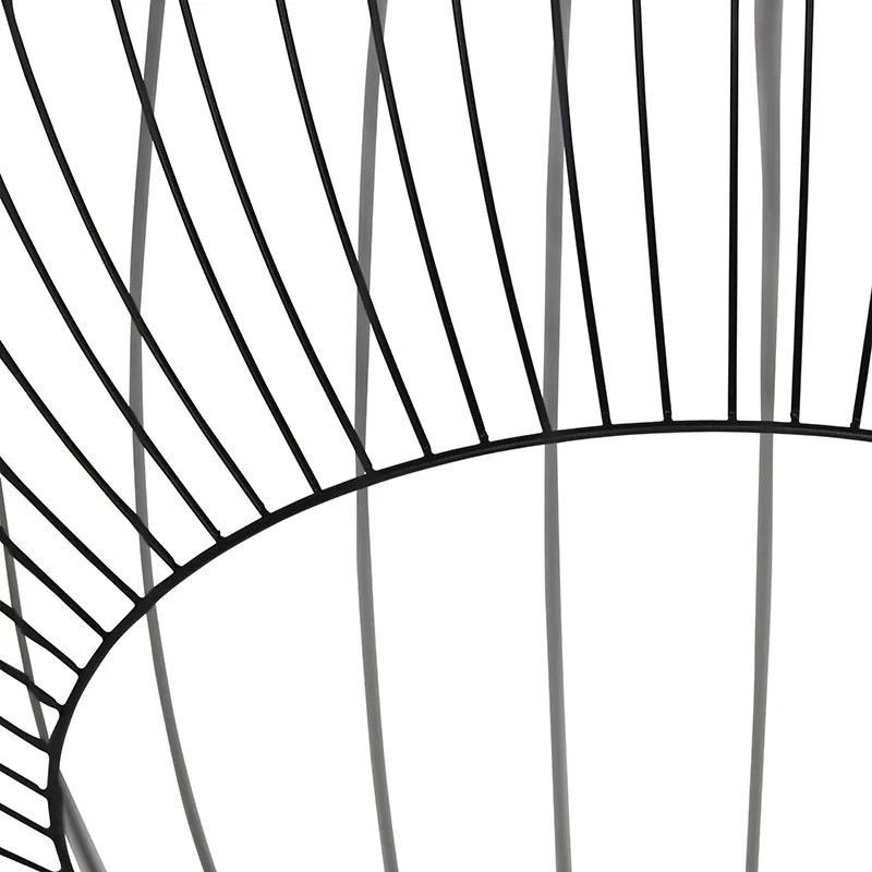 Candeeiro de suspensão design redondo preto 70 cm - Dos