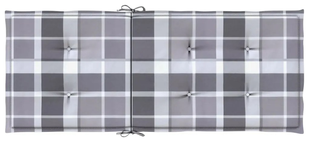 Almofadões cadeiras altas de jardim 4pcs tecido xadrez cinza