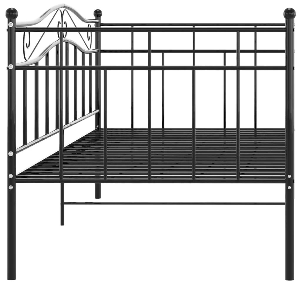 Sofá-cama 90x200 cm metal preto