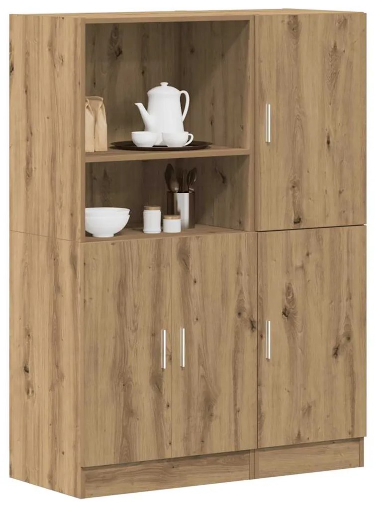 vidaXL 2pcs armário de cozinha conj. deriv. madeira carvalho artisiano